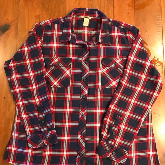 DULUTH TRADING COMPANY NWOT WOMEN’S FREE SWINGIN’ 2XL FLANNEL SHIRT - Picture 1 of 3